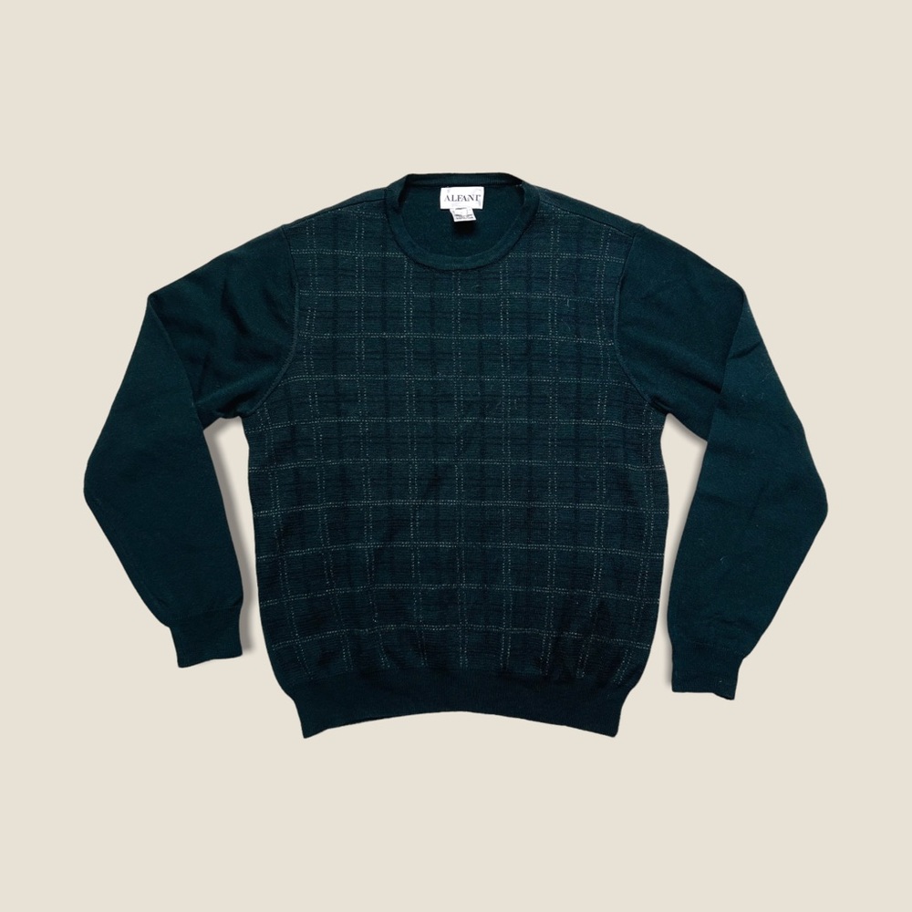 Vintage 90s Alfani Plaid Crewneck Sweater Size Small
